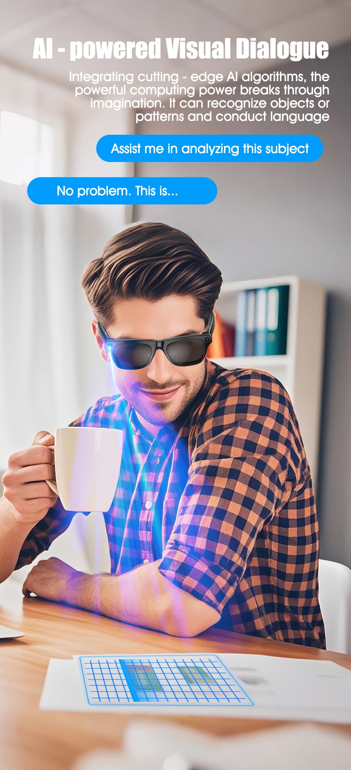 LIGE 100W HD AI Smart Glasses Camera Video Recording Intelligent Translation Bluetooth Call 260mAh Battery Smart Sunglasses NEW