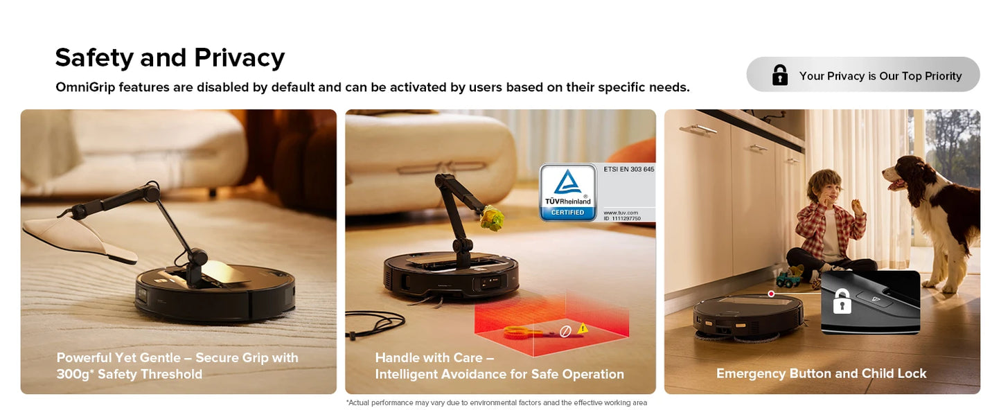roborock Z70 Robot Vacuum OmniGrip Arm AI-Powered 22000Pa Suction 3.14’’ Ultra Slim Auto Mop Washing & Drying FlexiArm AI