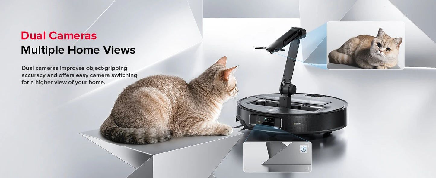 roborock Z70 Robot Vacuum OmniGrip Arm AI-Powered 22000Pa Suction 3.14’’ Ultra Slim Auto Mop Washing & Drying FlexiArm AI
