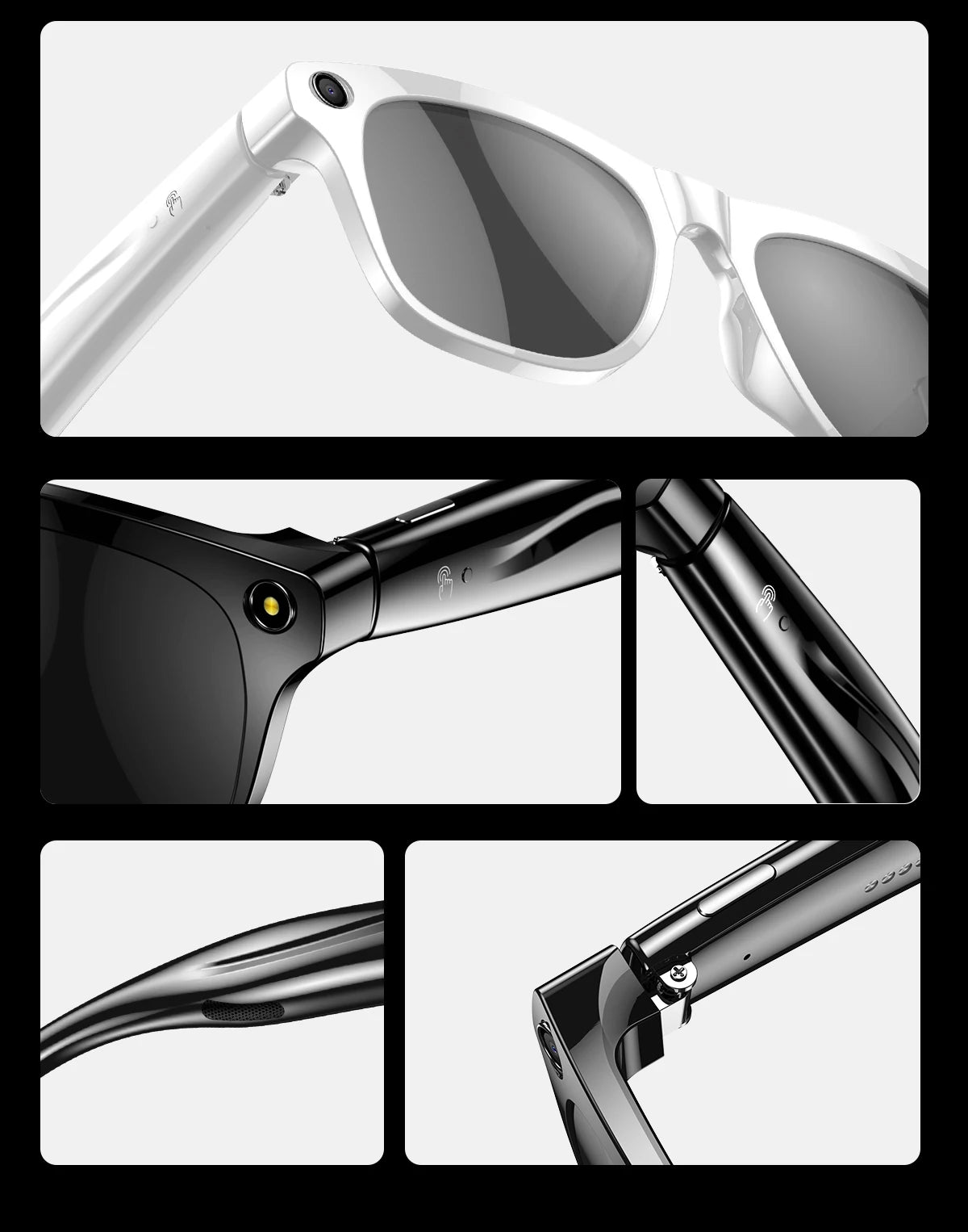 LIGE 100W HD AI Smart Glasses Camera Video Recording Intelligent Translation Bluetooth Call 260mAh Battery Smart Sunglasses NEW