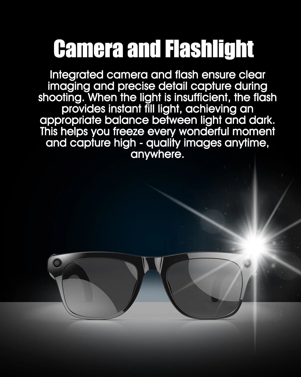 LIGE 100W HD AI Smart Glasses Camera Video Recording Intelligent Translation Bluetooth Call 260mAh Battery Smart Sunglasses NEW