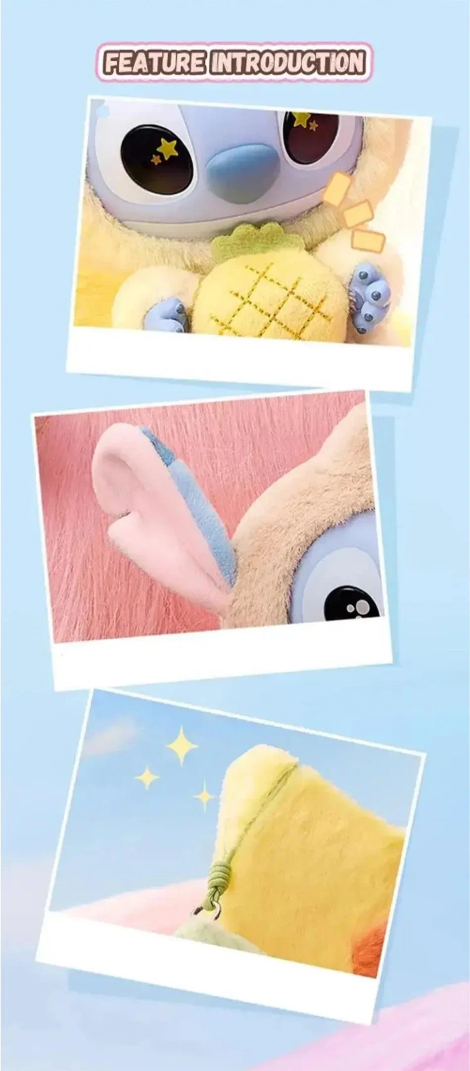 =Miniso New Stitch Eat Some Thing Before Sleep Series Vinyl Blind Box Bag Pendant Cute Plush Doll Mystery Box Toy Surprise Gifts