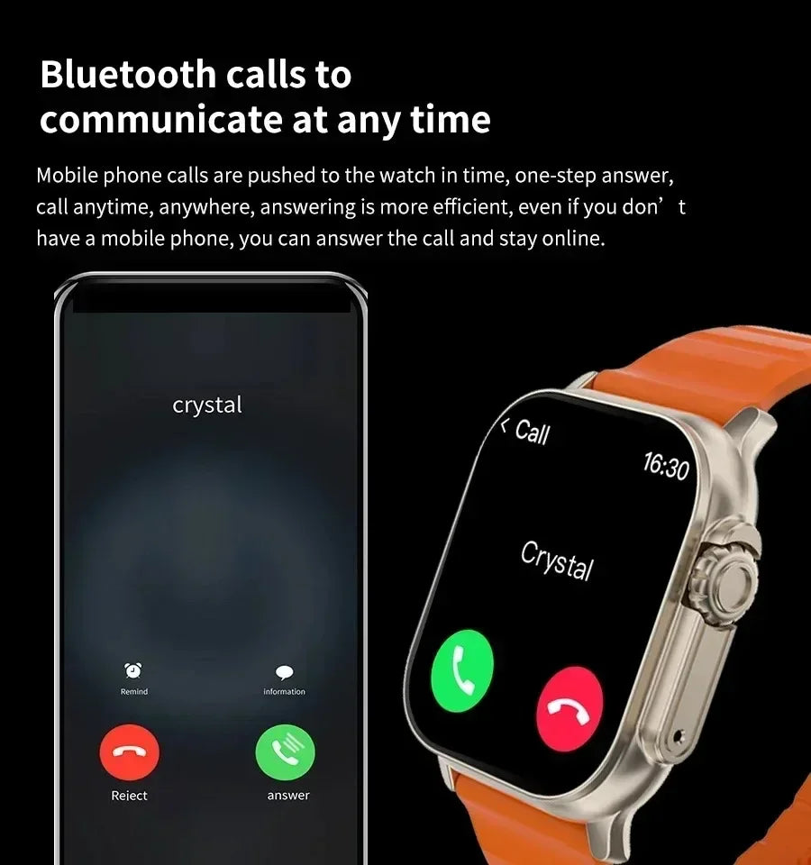 Smartwatch T900 U2 for Men and Women, Bluetooth Call, Wireless Charging, NFC, GPS Track, BT, Music, Games, New, 49mm, 2024