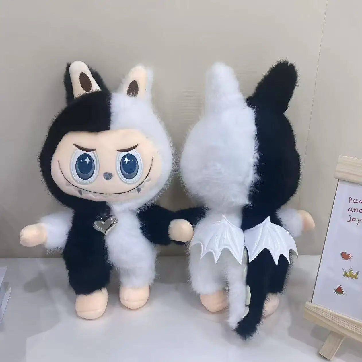 Angel Demon Rabu Cloth Plush Toy New Cute Doll Black and White Cloth Tooth Doll Doll