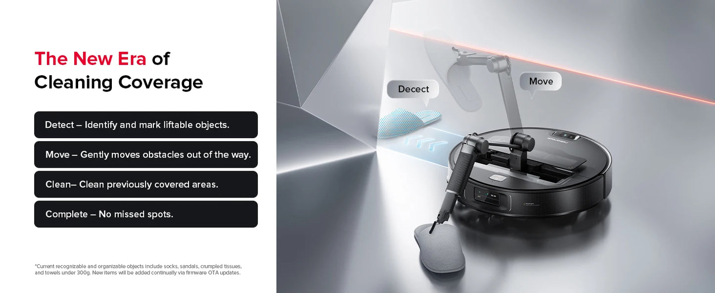 roborock Z70 Robot Vacuum OmniGrip Arm AI-Powered 22000Pa Suction 3.14’’ Ultra Slim Auto Mop Washing & Drying FlexiArm AI