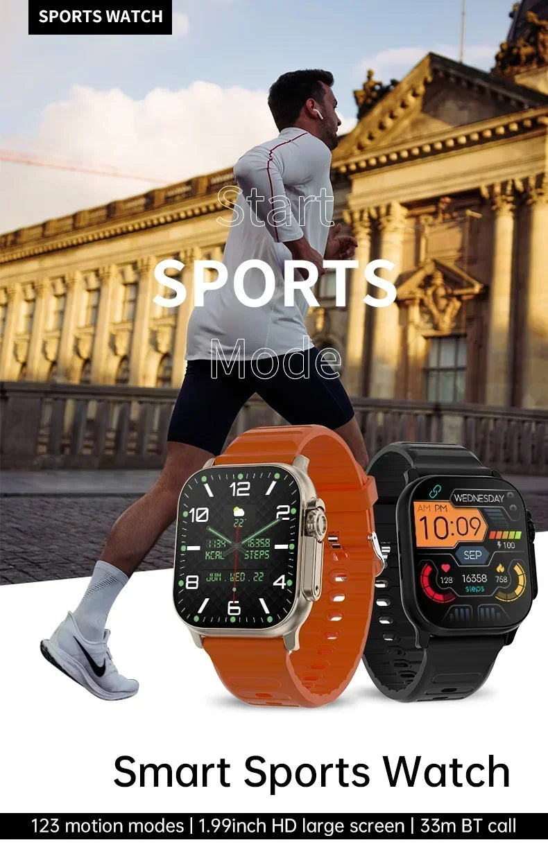 Smartwatch T900 U2 for Men and Women, Bluetooth Call, Wireless Charging, NFC, GPS Track, BT, Music, Games, New, 49mm, 2024