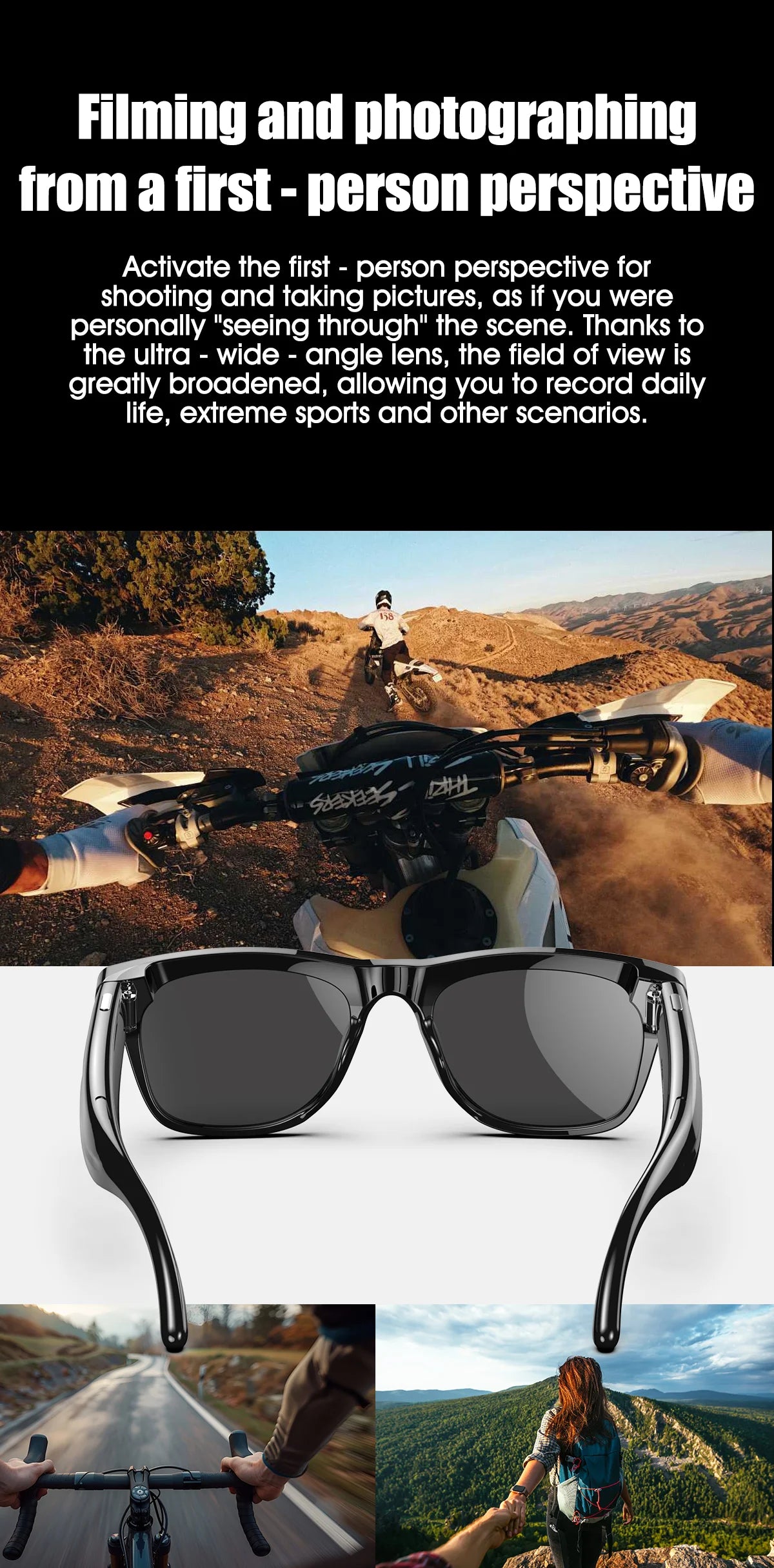 LIGE 100W HD AI Smart Glasses Camera Video Recording Intelligent Translation Bluetooth Call 260mAh Battery Smart Sunglasses NEW