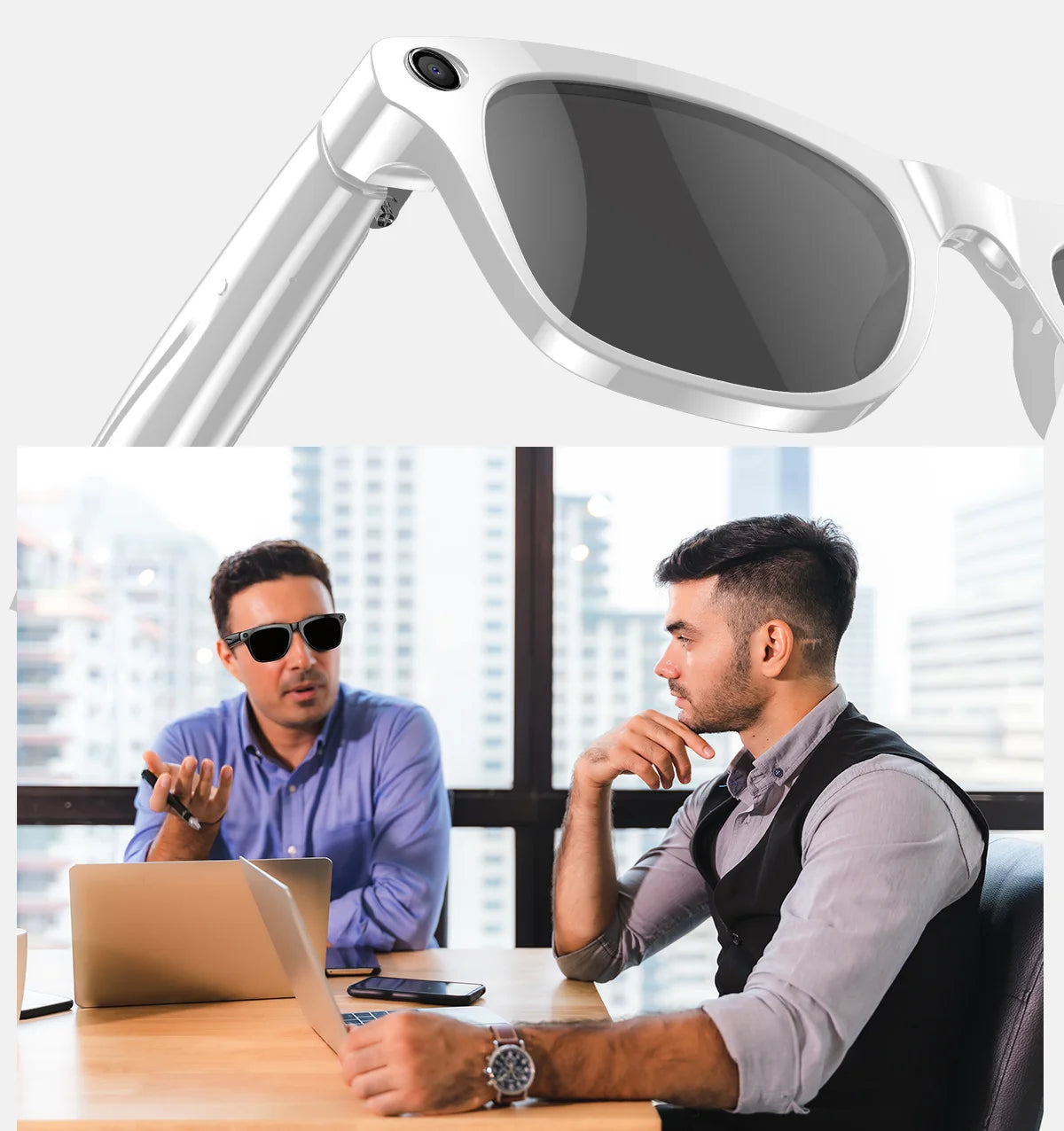 LIGE 100W HD AI Smart Glasses Camera Video Recording Intelligent Translation Bluetooth Call 260mAh Battery Smart Sunglasses NEW