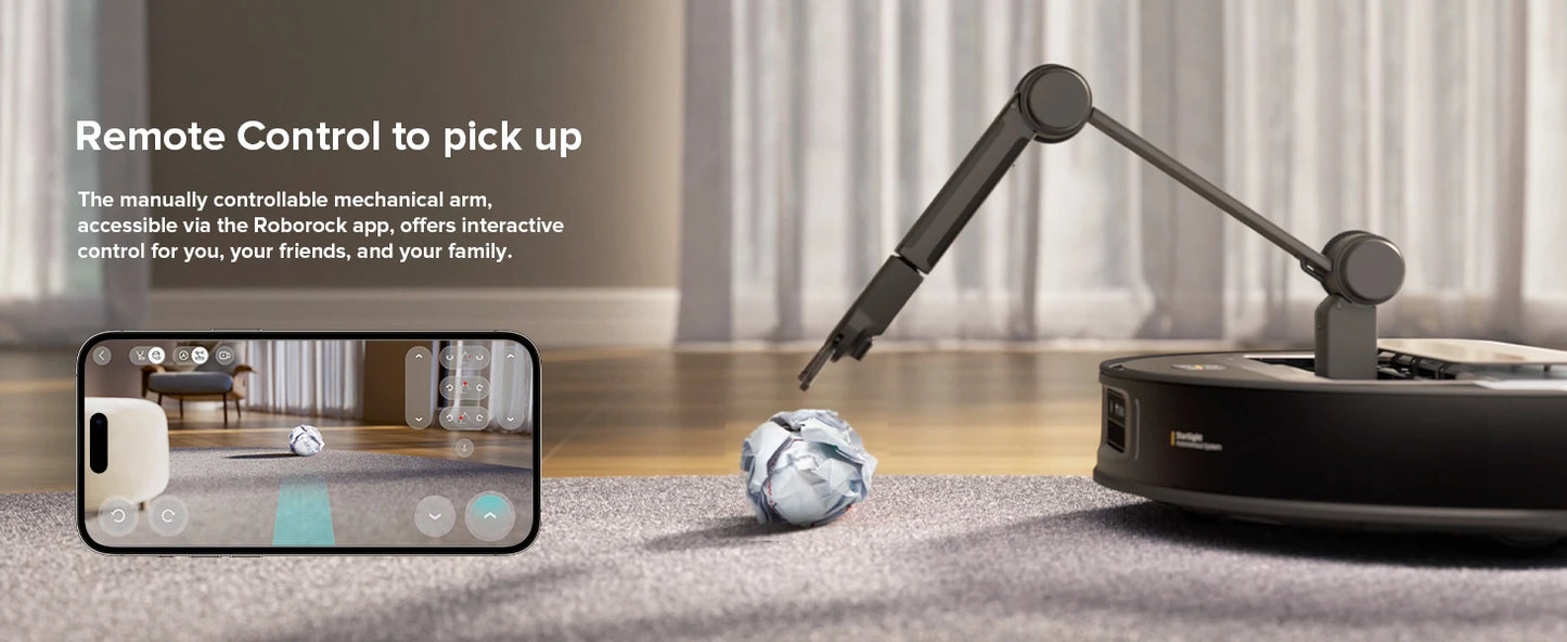 roborock Z70 Robot Vacuum OmniGrip Arm AI-Powered 22000Pa Suction 3.14’’ Ultra Slim Auto Mop Washing & Drying FlexiArm AI