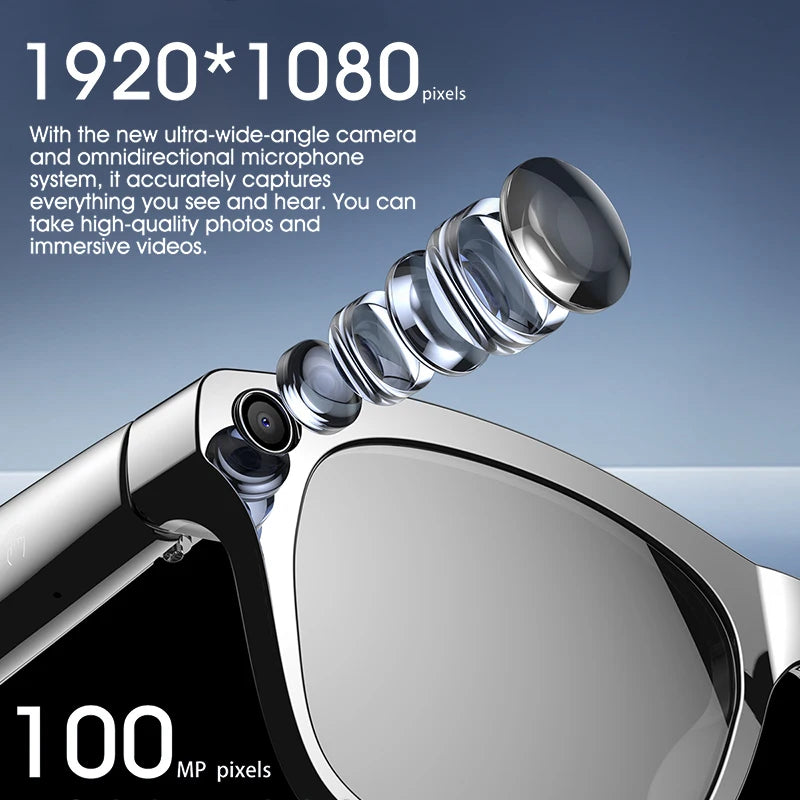 LIGE 100W HD AI Smart Glasses Camera Video Recording Intelligent Translation Bluetooth Call 260mAh Battery Smart Sunglasses NEW