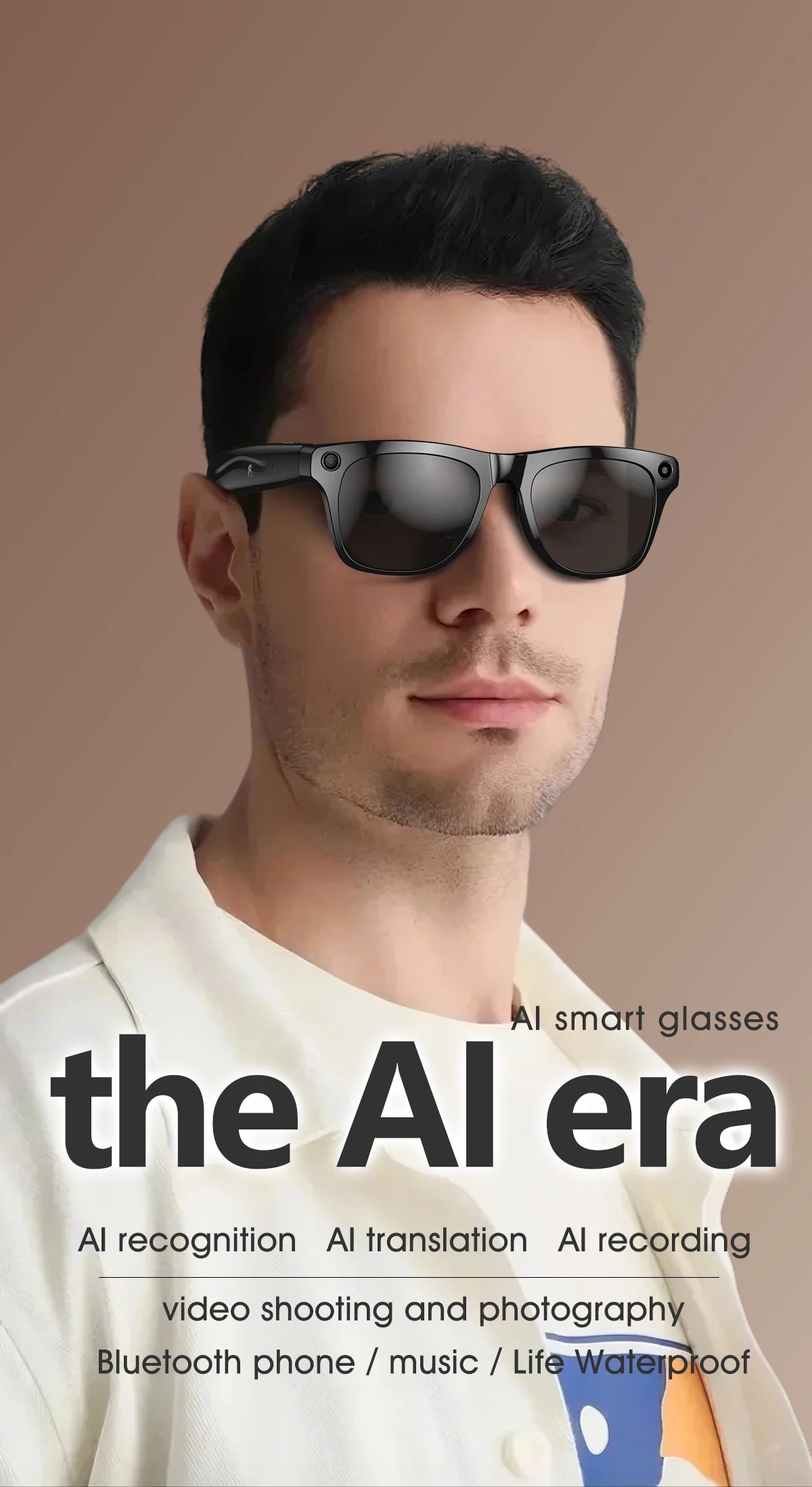 LIGE 100W HD AI Smart Glasses Camera Video Recording Intelligent Translation Bluetooth Call 260mAh Battery Smart Sunglasses NEW