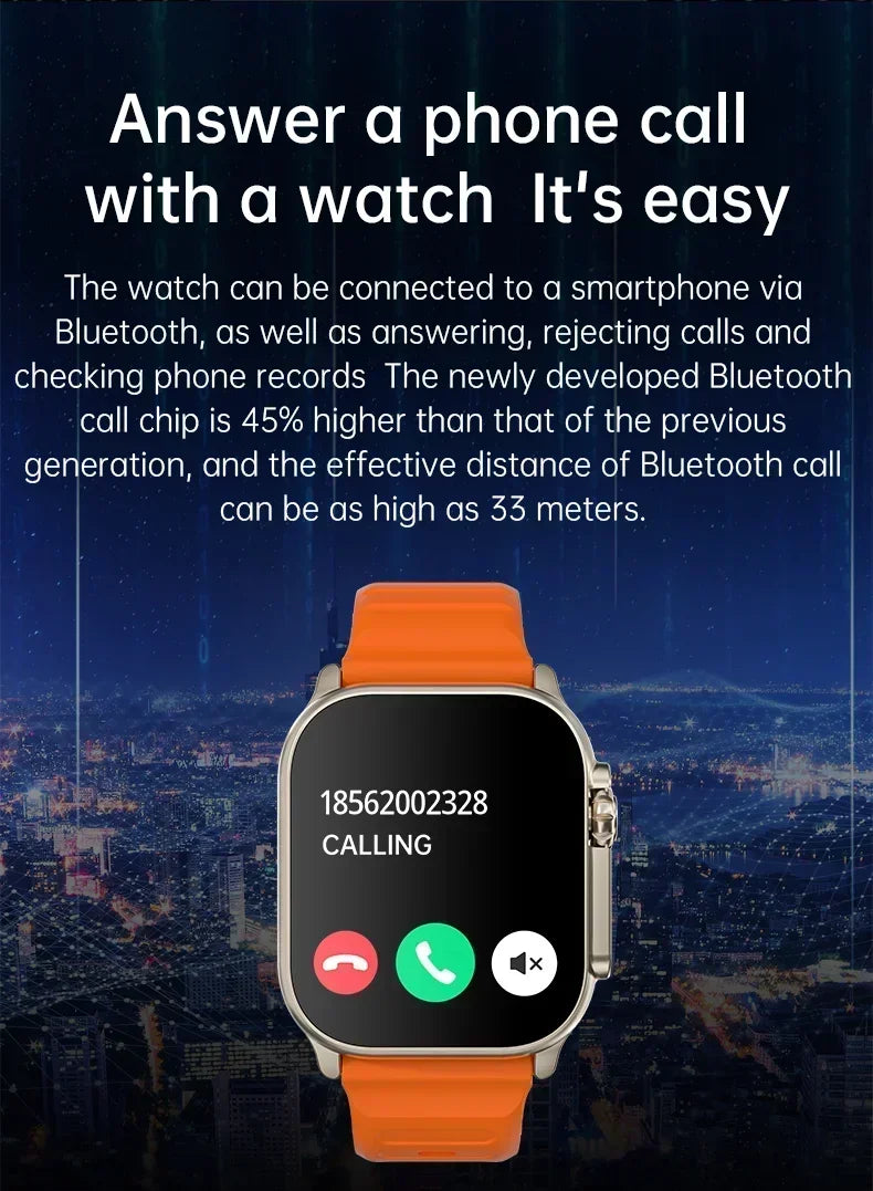 Smartwatch T900 U2 for Men and Women, Bluetooth Call, Wireless Charging, NFC, GPS Track, BT, Music, Games, New, 49mm, 2024