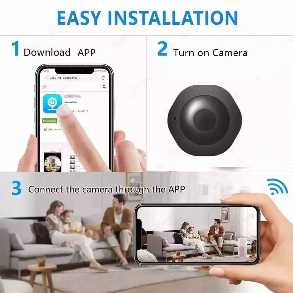 Mini 4K 1080P HD Espia Camera Wifi Smart Home Security IP Webcam Remote Monitoring Small Camcorder Night Vision Invisible Camera