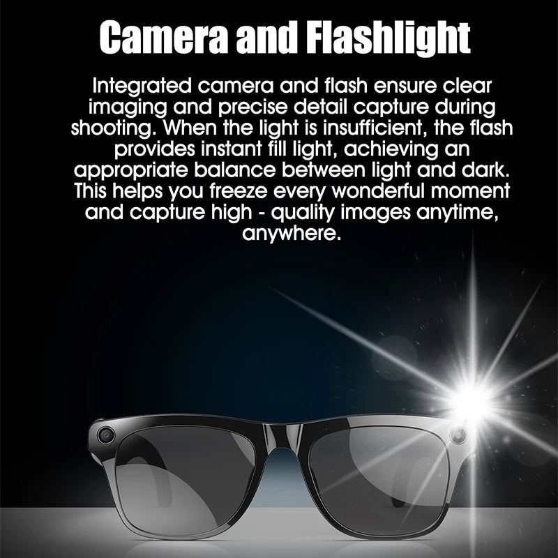 LIGE 100W HD AI Smart Glasses Camera Video Recording Intelligent Translation Bluetooth Call 260mAh Battery Smart Sunglasses NEW
