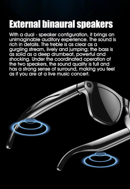 LIGE 100W HD AI Smart Glasses Camera Video Recording Intelligent Translation Bluetooth Call 260mAh Battery Smart Sunglasses NEW