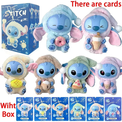 =Miniso New Stitch Eat Some Thing Before Sleep Series Vinyl Blind Box Bag Pendant Cute Plush Doll Mystery Box Toy Surprise Gifts