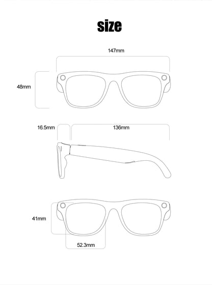 LIGE 100W HD AI Smart Glasses Camera Video Recording Intelligent Translation Bluetooth Call 260mAh Battery Smart Sunglasses NEW