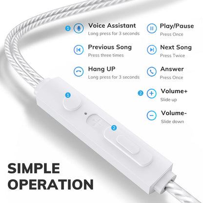 TOPK F20 3.5mm In-ear Headphone HiFi Sound Quality with Mic Type C Jack Earphone Original High Quality Headset Sport Headset