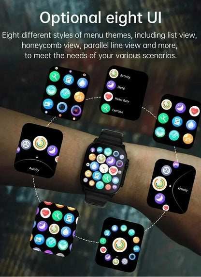 Smartwatch T900 U2 for Men and Women, Bluetooth Call, Wireless Charging, NFC, GPS Track, BT, Music, Games, New, 49mm, 2024
