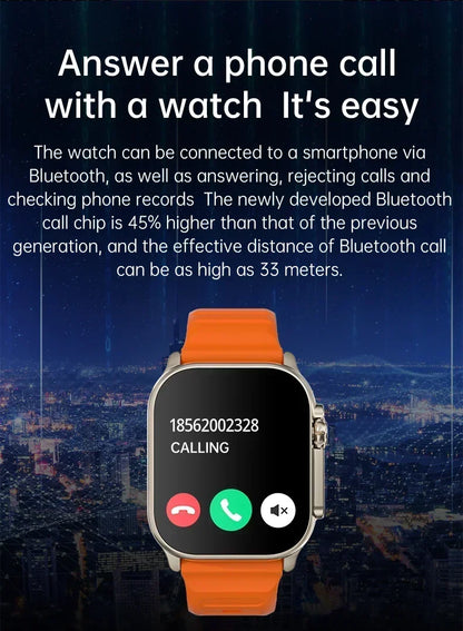Smartwatch T900 U2 for Men and Women, Bluetooth Call, Wireless Charging, NFC, GPS Track, BT, Music, Games, New, 49mm, 2024