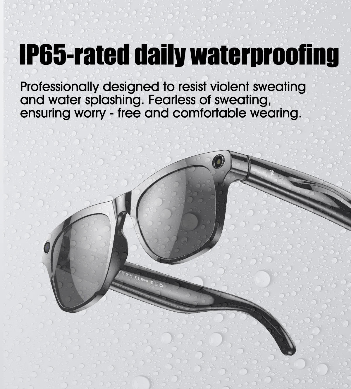 LIGE 100W HD AI Smart Glasses Camera Video Recording Intelligent Translation Bluetooth Call 260mAh Battery Smart Sunglasses NEW